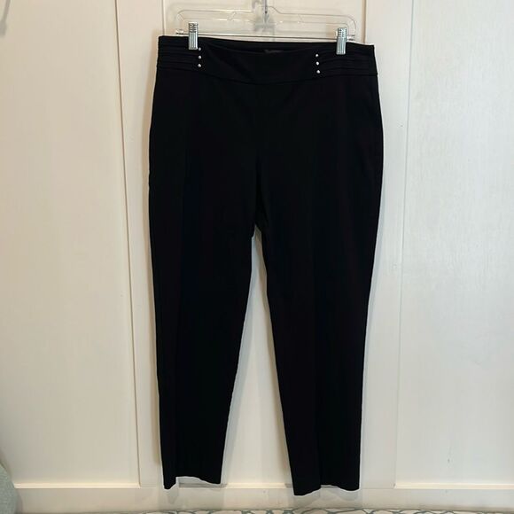 JM Collection Pants - JM Collection Pull-on stye Studded-Rivet Black Pants